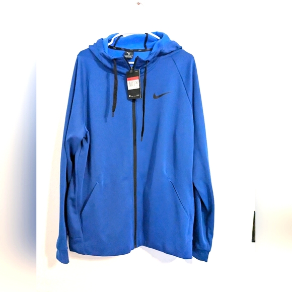 NEW Nike Men's Veneer Therma Fit Full Zip Training Jacket Hoodie - Blue -Large - Picture 1 of 5